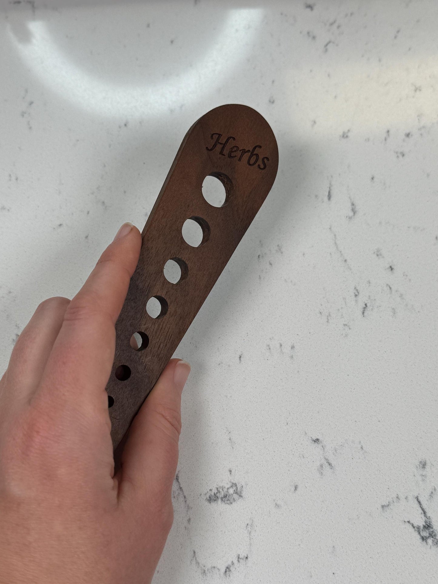 Wooden Multi-Size Herb Stripper, Vegetable Leaf Remover