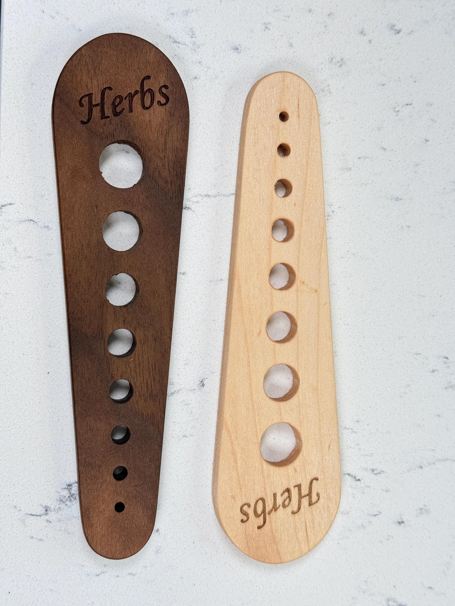 Wooden Multi-Size Herb Stripper, Vegetable Leaf Remover